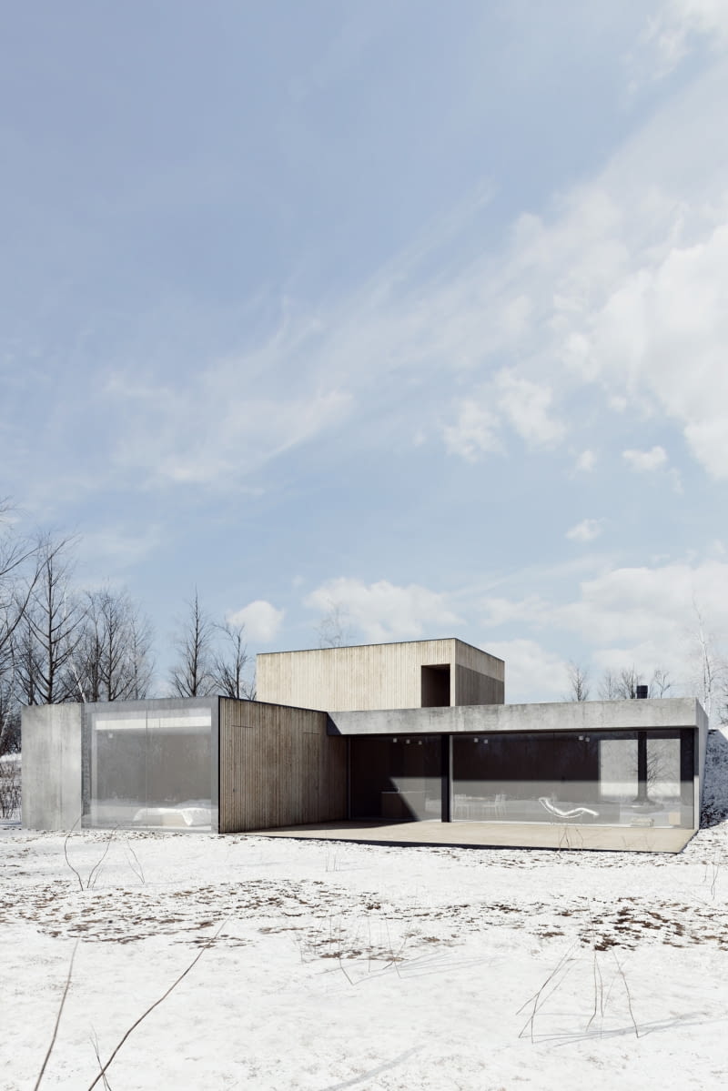 Projekt domu Jasna Rola v.2. Autor: architekt Adam Wysocki, studio DE.MATERIA Projekt domu Jasna Rola v.2. Autor: architekt Adam Wysocki, studio DE.MATERIA