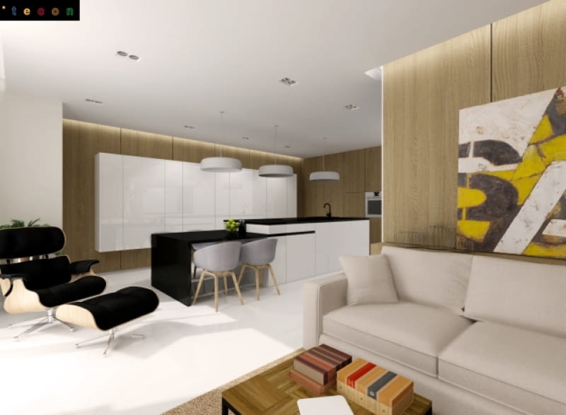Projekt mieszkania 61 m2, aut. Alina Badora i Agnieszka Młynarska / TECON Projekt mieszkania 61 m2, aut. Alina Badora i Agnieszka Młynarska / TECON