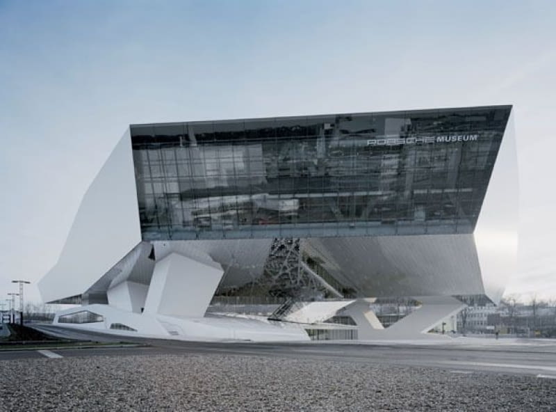 Nowy gmach Muzeum Porsche w Stuttgarcie stuttgart, niemcy, muzeum, delugan meissl architects, muzeum porsche