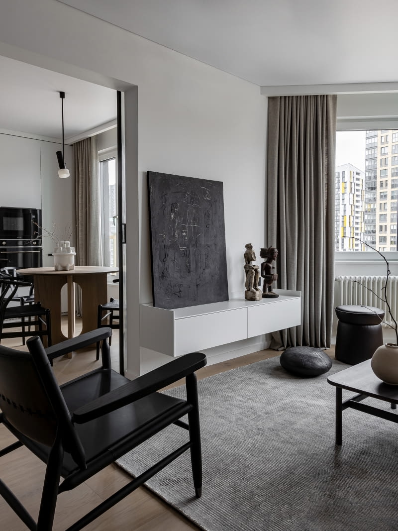 Małe mieszkanie w minimalistycznym stylu