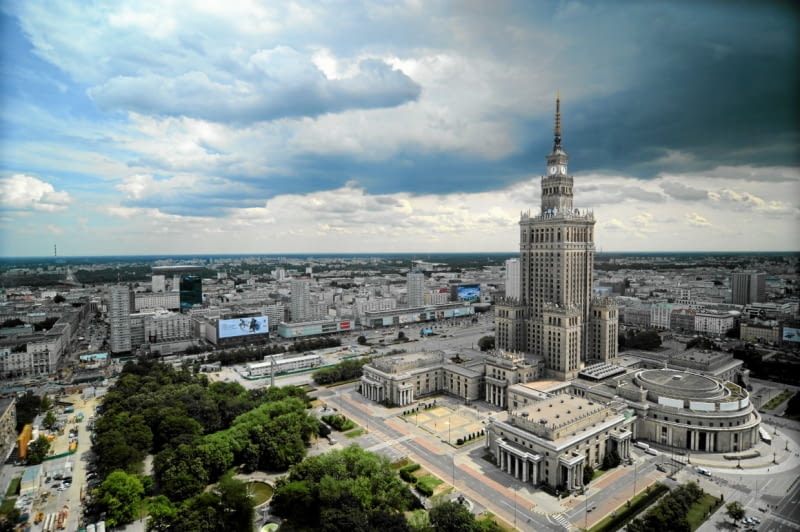 Pałac Kultury i Nauki, widok z biurowca Warszawskiego Centrum Finansowego Pałac Kultury i Nauki, widok z biurowca Warszawskiego Centrum Finansowego