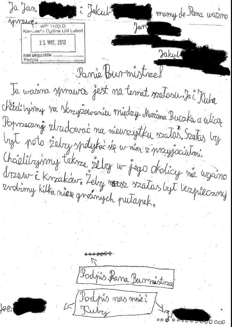 List do burmistrza Lubonia List do burmistrza Lubonia