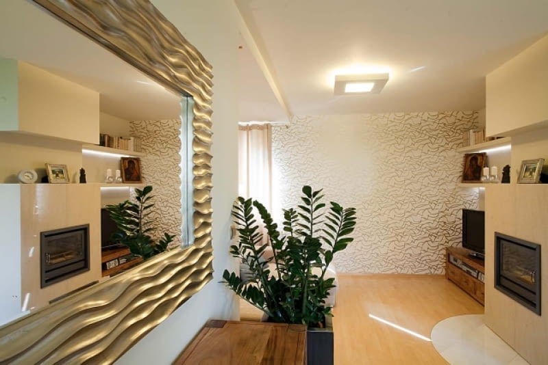 Nowoczesny salon z kominkiem salon, kominek, wnętrza, aranżacja wnętrz, memarfozy wnętrz