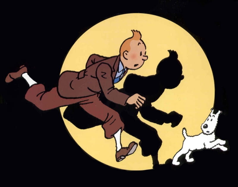 Słynna postać Tintina autorstwa rysownika komiksów Herge tintin