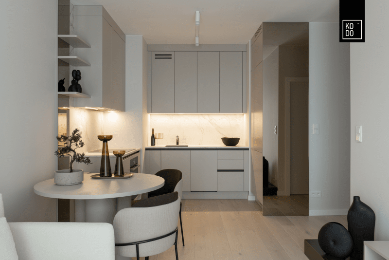 Dwupokojowe mieszkanie w szarościach