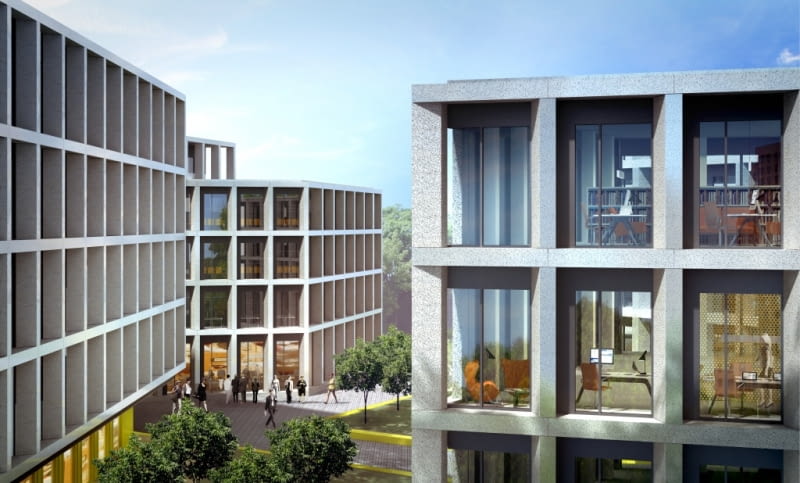 Trzy biurowce Echo Investment powstaną przy łukowato wygiętym przedłużeniu ul. Bobrowieckiej. Pomiędzy nimi urządzone zostaną otwarte dziedzińce Trzy biurowce Echo Investment powstaną przy łukowato wygiętym przedłużeniu ul. Bobrowieckiej. Pomiędzy nimi urządzone zostaną otwarte dziedzińce