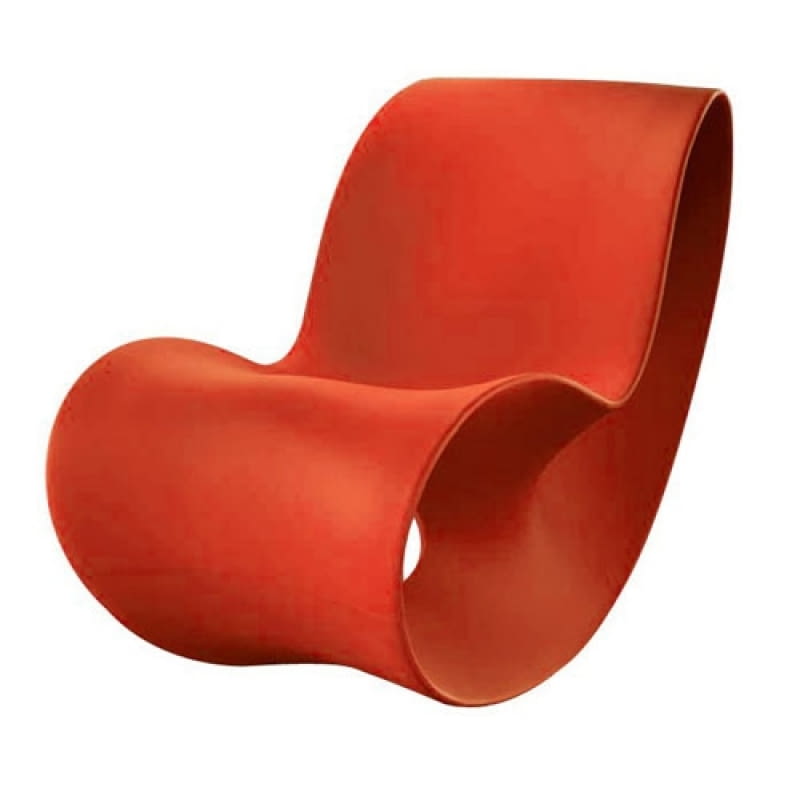 Czerwony fotel bujany firmy voido fotele, meble, design, wzornictwo