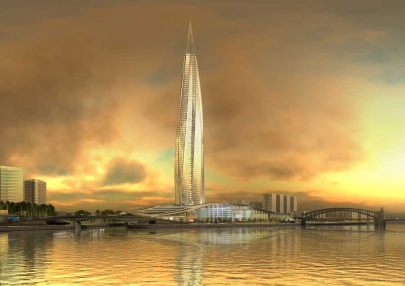 Tak miał wyglądać Okhta Tower Gazpromu w Sankt Petersburg projektu RMJM Okhta Tower, Petersburg, RMJM, Rosja