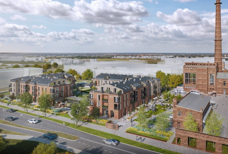 Cukrownia w Pruszczu Gdańskim. Etap 1 - widok od ul. Chopina Cukrownia w Pruszczu Gdańskim. Etap 1 - widok od ul. Chopina