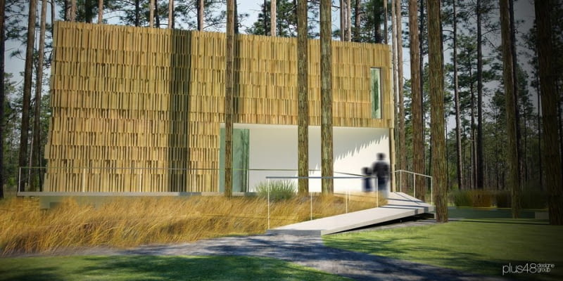Projekt "Dom z opału" autorstwa pracowni plus48. konkurs, 20 10 x, drewno, polska architektura, nagroda, plus48, dom jednorodzinny, dom z opału