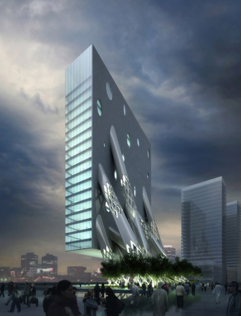 Siedziba główna koncernu Al Rostamani Group w Dubaju zaprojektowana przez MAD mad, dubaj, wieżowce, wieżowiec, al rostamani headquaters