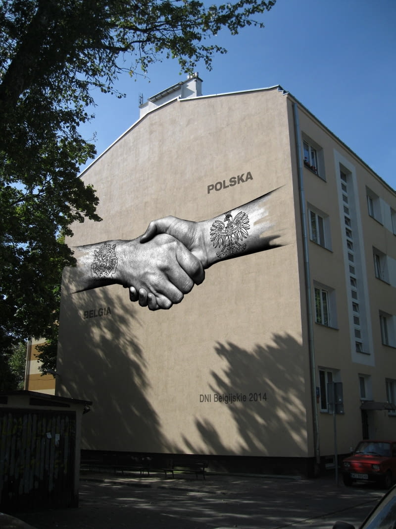 Mural na Dni Belgijskie w Warszawie Mural na Dni Belgijskie w Warszawie