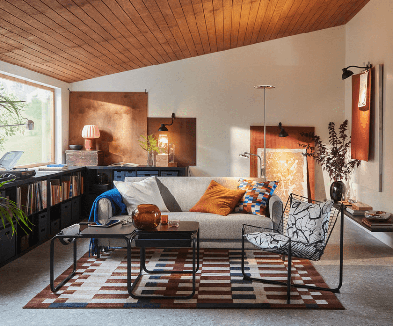 MARKBLÅMME Dywan z krótkim włosiem, wielobarwny/kratka, 160x230 cm