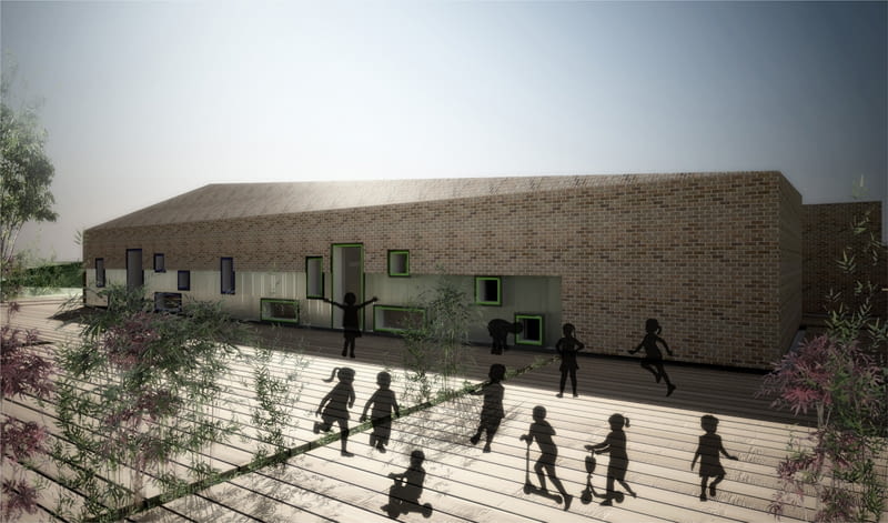 Zwycięski projekt przedszkola i żłobka w miejscowości Brigniano Gera d'Adda we Włoszech autorstwa m.in. Polki Karoliny Studzińskiej. konkurs, włochy, przedszkole, Karolina Studzińska