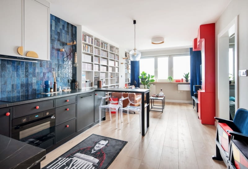 Aranżacja mieszkania inspirowana filmem - projekt Pracowni O Z KRESKĄ Aranżacja mieszkania inspirowana filmem - projekt Pracowni O Z KRESKĄ