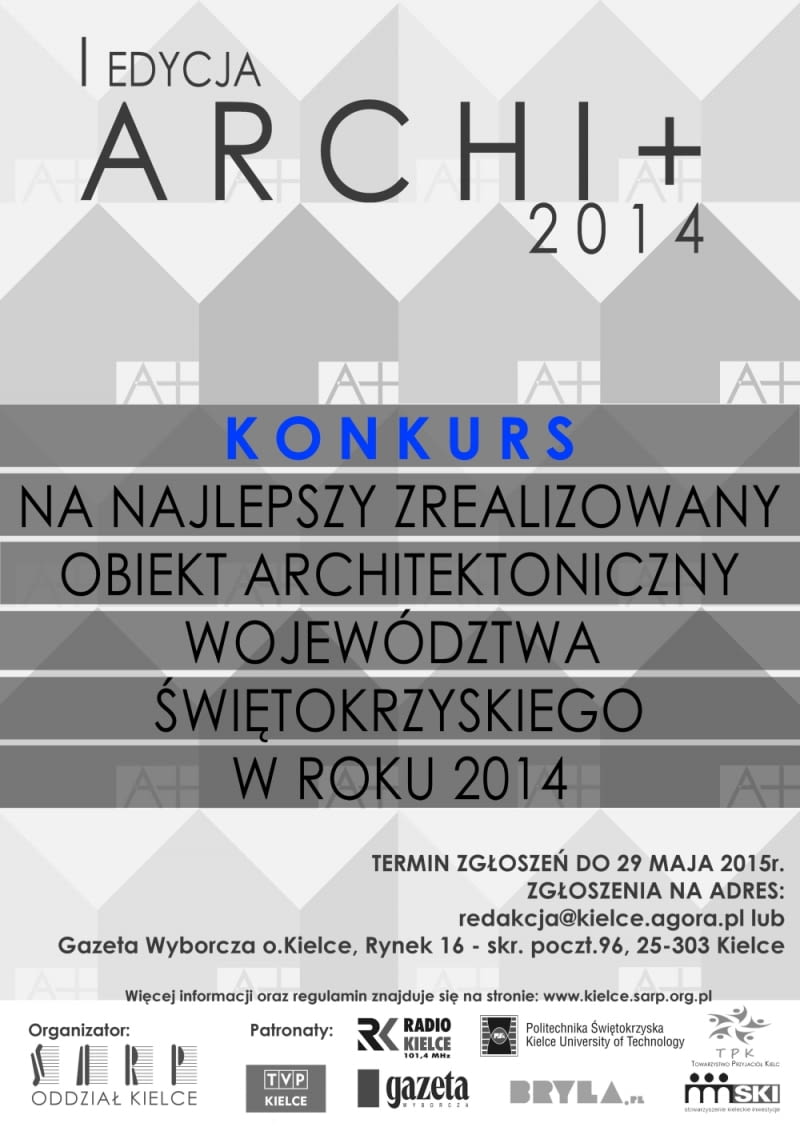 Plakat konkursu Archi+ Plakat konkursu Archi+