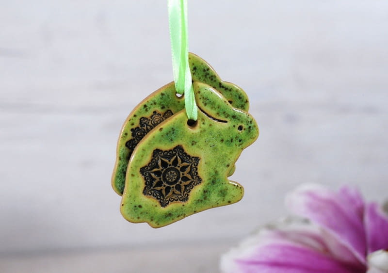 Ceramiczne ozdoby wielkanocne króliczek, DaWanda.pl, 28 zł/2 szt Ceramiczne ozdoby wielkanocne króliczek, DaWanda.pl, 28 zł/2 szt
