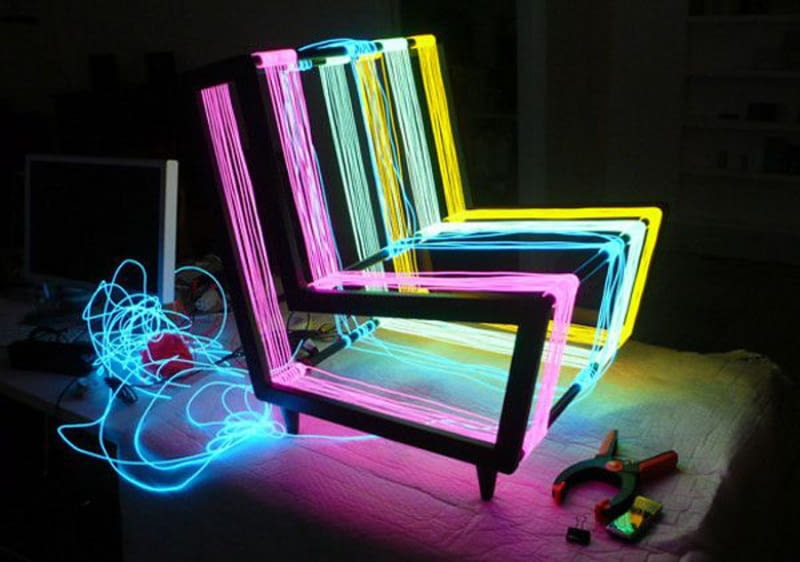 Neonowy fotel Disco Chair Disco Chair, nenoy, fotel, design