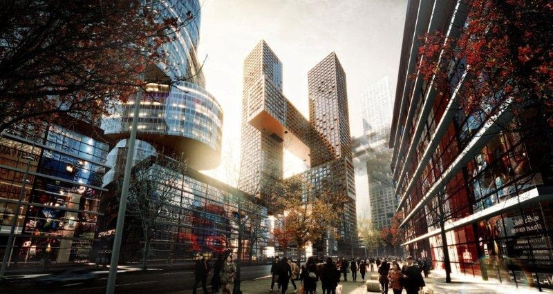 Skrzyżowane Wieże w Seulu, BIG-Bjarke Ingels Group Skrzyżowane Wieże w Seulu, BIG-Bjarke Ingels Group