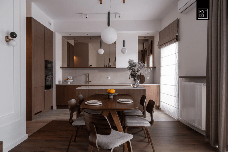 Dwupokojowe mieszkanie w kolorach ziemi Dwupokojowe mieszkanie w kolorach ziemi