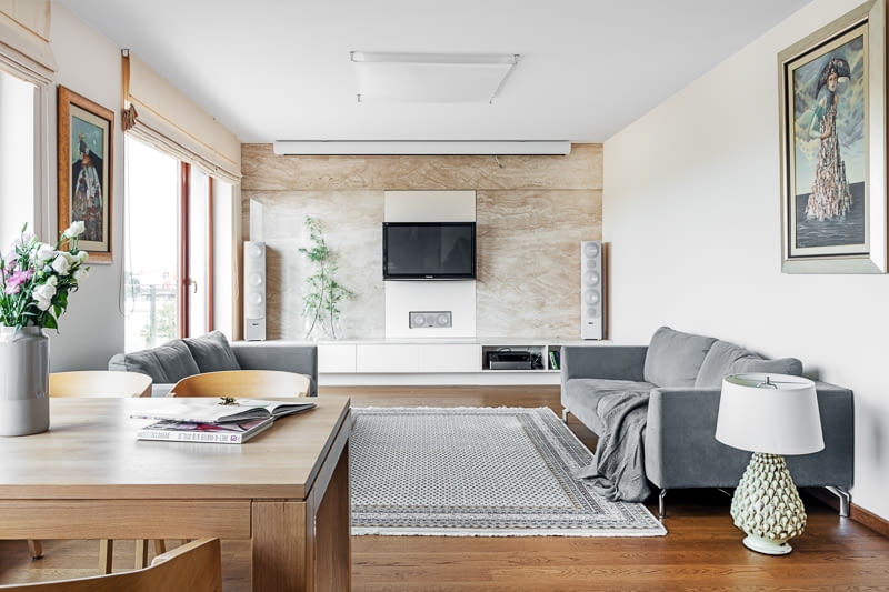 140-metrowy penthouse, zaprojektowany przez Martę Wierzbicką-Patejuk z Pracowni Pięknych Wnętrz, znajduje się na warszawskich Bielanach. mieszkanie, nowoczesne mieszkanie, nowoczesne wnętrza