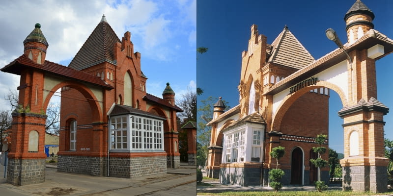 Brama główna Portu w Szczecinie oraz jej kopia w Brazylii Brama główna Portu w Szczecinie oraz jej kopia w Brazylii