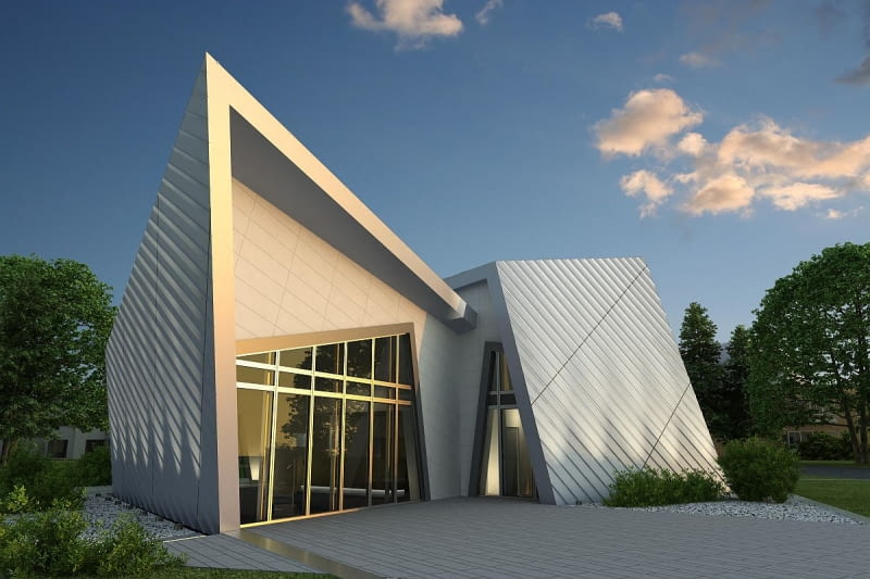 Wizualizacja prototypu domu The Villa Daniela Libeskinda, który stanie pod koniec września w niemieckim Datteln. zrównoważone budownictwo, daniel libeskind, niemcy, ekologia, libeskind villa, dom jednorodzinny