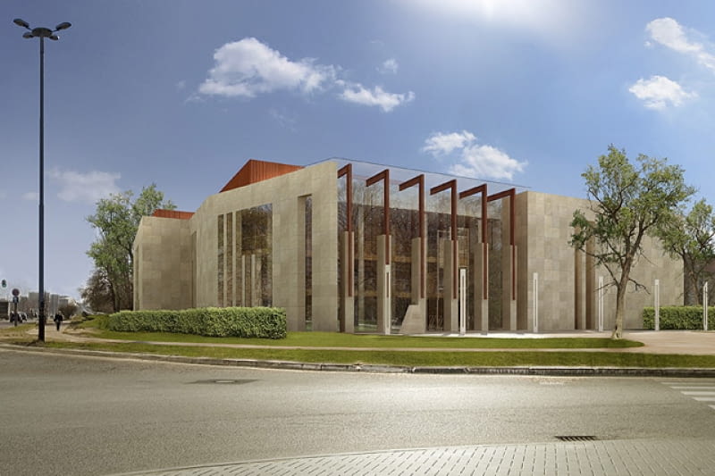 Nowy gmach sali koncertowej łódzkiej Akademii Muzycznej łódź, sala koncertowa, now biuro architektoniczne