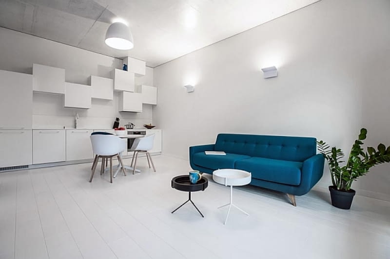 Mieszkanie w Wilnie - 45 m2; proj. Studio YCL małe mieszkanie, nowoczesne mieszkanie, nowoczesne wnętrze, jasne mieszkanie