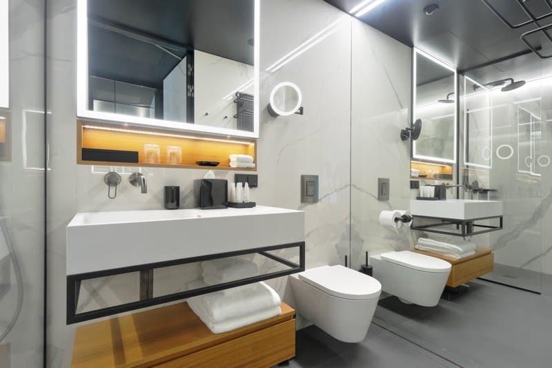 Nobu Hotel Warsaw Roberta De Niro hotel nobu robert de niro wnętrza design inspiracje roca laufen medusa group łazienka