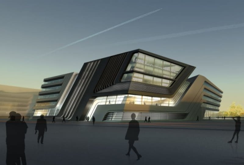 Biblioteka i Centrum Nauczania wiedeńskiego Uniwersytetu Ekonomii i Biznesu autorstwa Zahy Hadid konkurs, austria, zaha hadid, biblioteka