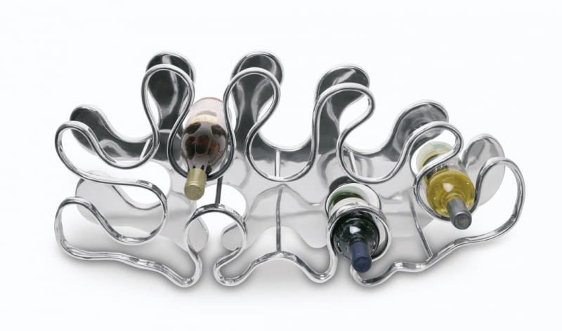 A ściślej mówiąc leżaki. Bo butelki z tym trunkiem trzeba przechowywać w pozycji leżącej.<br/> Hedo Design, stal nierdzewna, 37 x 74 cm, 599 zł