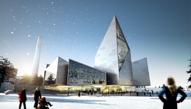 Projekt ratusza w Tallinie autorstwa BIG - widok z placu ratusz, big, estonia, tallin, bjarke ingels group