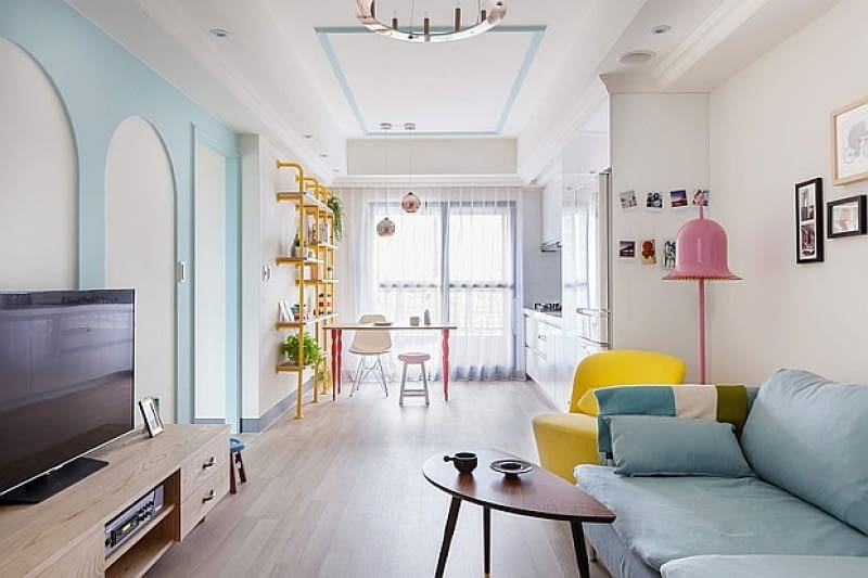 Mieszkanie w pastelowych kolorach; proj. House Design Studio pastelowe kolory, mieszkanie w pastelowych kolorach, jak urządzić mieszkanie, pastele w mieszkaniu