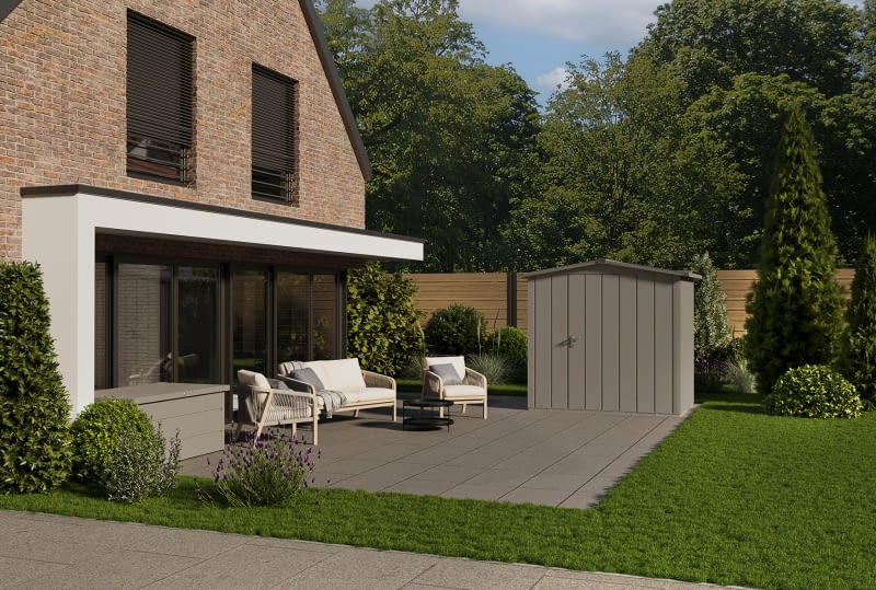 Domek ogrodowy Juno w wersji Modern z dachem dwuspadowym
