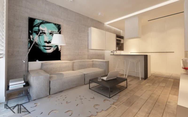 Projekt mieszkania 41 m2, Agata Abramczuk, Marta Drzymała - MADAMA mieszkanie, porady architektów, projekty kuchni