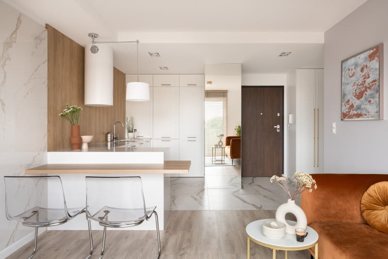 Jasne i eleganckie małe mieszkanie