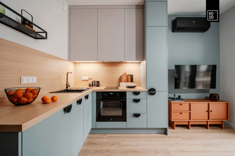 Nowoczesne małe mieszkanie w kolorach