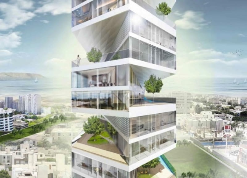 W spiralnie skręconym wieżowcu w Limie (projekt- LYCS Architecture) każdy apartament posiada własny niewielki ogród. W spiralnie skręconym wieżowcu w Limie (projekt- LYCS Architecture) każdy apartament posiada własny niewielki ogród.