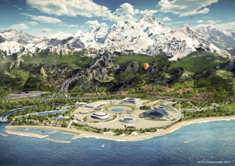 Wizualizacja Parku Olimpijskiego w Szoczi. Olimpiada 2014 2 Rosji An undated handout of a computer generated image provided by Government-owned corporation Olympstroy shows a view of the planned layout of venues and transport links for the 2014 Winter Olympics in the Russian Black Sea resort of Sochi. To match Special Report RUSSIA-SOCHI/ REUTERS/GK Olympstroy/Handout (RUSSIA - Tags: POLITICS SPORT OLYMPICS) ATTENTION EDITORS - THIS IMAGE WAS PROVIDED BY A THIRD PARTY. FOR EDITORIAL USE ONLY. NOT FOR SALE FOR MARKETING OR ADVERTISING CAMPAIGNS. THIS PICTURE IS DISTRIBUTED EXACTLY AS RECEIVED BY REUTERS, AS A SERVICE TO CLIENTS