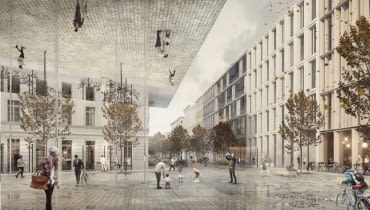 Koncepcja zagospodarowania fragmentu ulicy Komuny Paryskiej wraz z przestrzeniami publicznymi na styku ulic Kościuszki (plac trójkątny) i Pułaskiego we Wrocławiu. Proj. Marta Dąbrowska i Anna Okoń Koncepcja zagospodarowania fragmentu ulicy Komuny Paryskiej wraz z przestrzeniami publicznymi na styku ulic Kościuszki (plac trójkątny) i Pułaskiego we Wrocławiu. Proj. Marta Dąbrowska i Anna Okoń