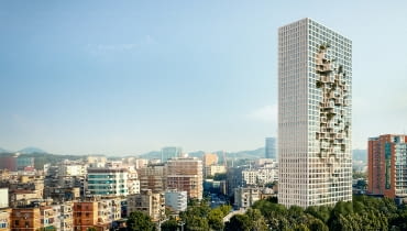 Downtown One w Tiranie - najwyższy budynek Albanii. Proj. MVRDV Downtown One w Tiranie - najwyższy budynek Albanii. Proj. MVRDV