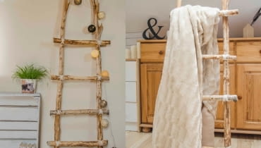 Śliczna drabina, które staje się praktycznym wieszakiem. DIY, drabina, zrób to sam