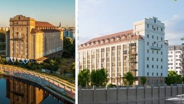 Inwestycja  „Elewator. Mieszkania i Lofty” we Wrocławiu. Przed i po