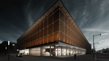 Łódzkie Akademickie Centrum Sportowo-Dydaktyczne - wizualizacja. Łódzkie Akademickie Centrum Sportowo-Dydaktyczne - wizualizacja.