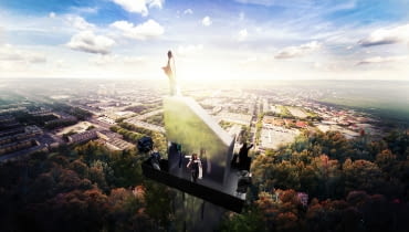 Wieża widokowa w Mielcu zwieńczona figurą Matki Boskiej Wieża widokowa w Mielcu zwieńczona figurą Matki Boskiej