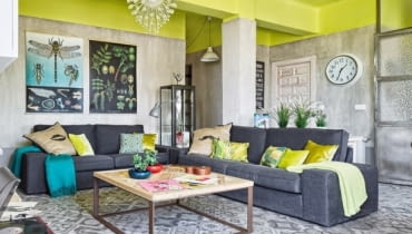 Oryginalne mieszkanie w industrialnym stylu - salon. Oryginalne mieszkanie w industrialnym stylu - salon.