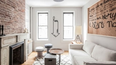 Małe mieszkanie w Nowym Jorku - salon małe mieszkanie, dwupokojowe mieszkanie,