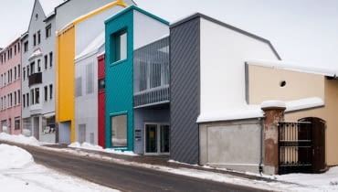 Kolorowe domki w bawarskim Selb Kolorowe domki w bawarskim Selb