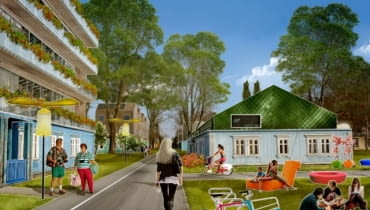 Osiedle Przyjaźń 2.0 na warszawskim Bemowie zaprojektowane przez pracownię BudCud. Osiedle Przyjaźń 2.0 na warszawskim Bemowie zaprojektowane przez pracownię BudCud.